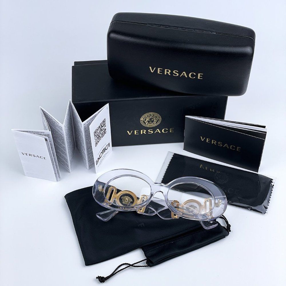 NEW VERSACE MAXI BIGGIE 148/1W Crystal Clear Oval Women 😎 - Picture 10 of 13